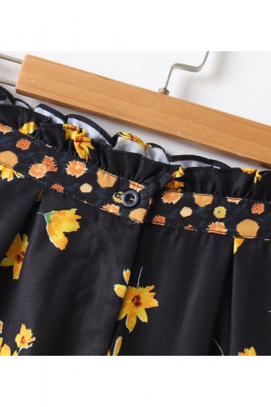 Summer's Fresh Floral Printed Casual Loose Shorts
