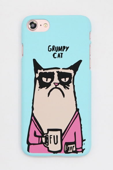 Funny Unhappy Cartoon Cat Printed Mobile Phone Case for iPhone
