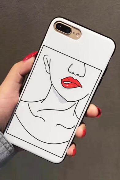 Funny Red Lips Girl Printed Fashion Mobile Phone Case for iPhone