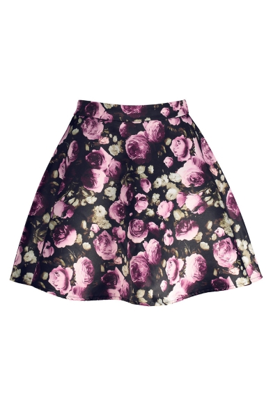 Summer's Hot Fashion Retro Floral Printed Mini A-Line Skirt