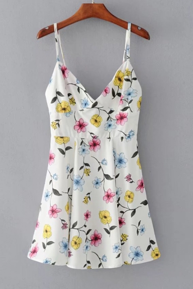 New Arrival Chic Floral Printed Mini A-Line Slip Dress