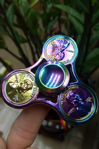 New Colorful Cents Printed Playing Toy Alloy Fidget Spinners
