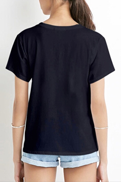 Hot Fashion Galaxy Astronaut Pattern Round Neck Short Sleeve Pullover T-Shirt