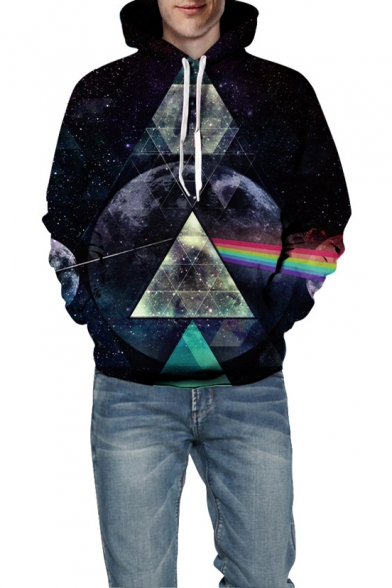 Couple Geometric Galaxy 3D Printed Long Sleeve Hoodie Sweatshirt