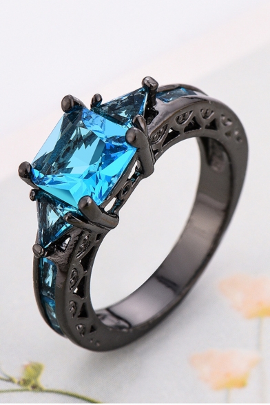 Hot Fashion Chic Luxurious Ring with Blue Diamond