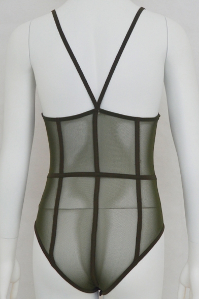 Women's Fashion Spaghetti Straps Sleeveless Plain Bodysuit