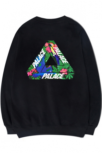 PALACE Floral Geometric Printed Long Sleeve Round Neck Pullover Sweatshirt