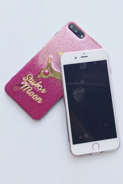 New Fashion Girls' Glitter Letter Printed Silicone iPhone Case