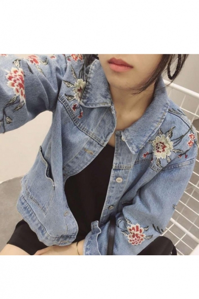 Floral Embroidered Jean Jacket Best Sale, UP TO 68% OFF | www 