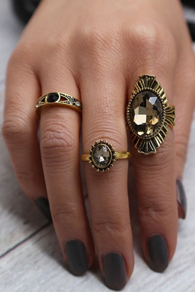 New Arrival Fashion Retro Ring Set Studded with Crystal