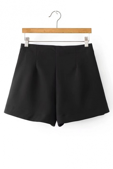High Waist Basic Simple Plain Summer's Skort Shorts
