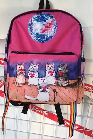 New Fashion Retro Planet Lovely Cartoon Cat Pattern Students' Backpack