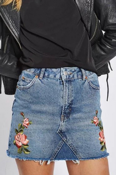 retro outfit denim skirt