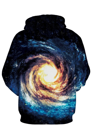 New Stylish 3D Galaxy Whirlpool Printed Long Sleeve Hoodie for Couple