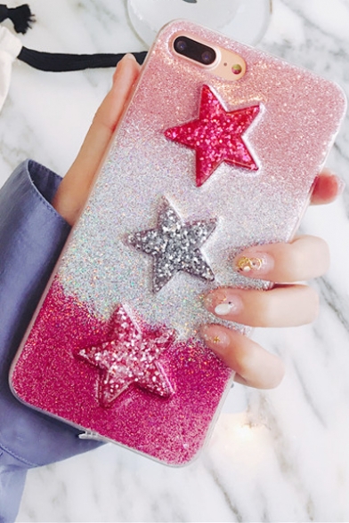 Hot Fashion Glitter Five-Point Stars Print iPhone Case