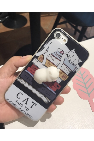 New Arrival Fashion Lovely Cartoon Cat Letter Printed iPhone Case