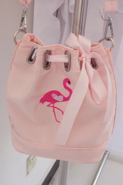 New Fashion Girls' Pink Flamingo Pattern Mini Outdoor Shoulder Bag