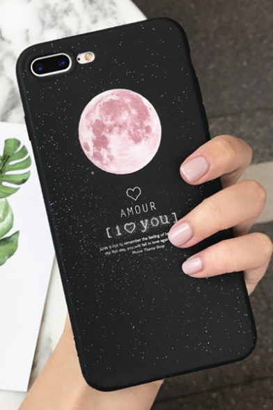 Simple Galaxy Moon Printed Shatter-Resistant Soft iPhone Case