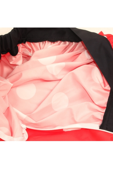 Classic Summer's Polka Dot Pattern Elastic Waist Chic Midi Flared Skirt