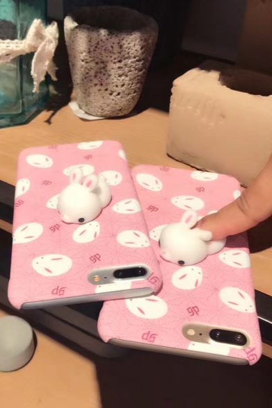 New Fashion Lovely Cartoon Rabbits Pattern Polish iPhone Case