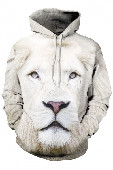 Hot Fashion 3D Lion Pattern Long Sleeve Casual Leisure Hoodie