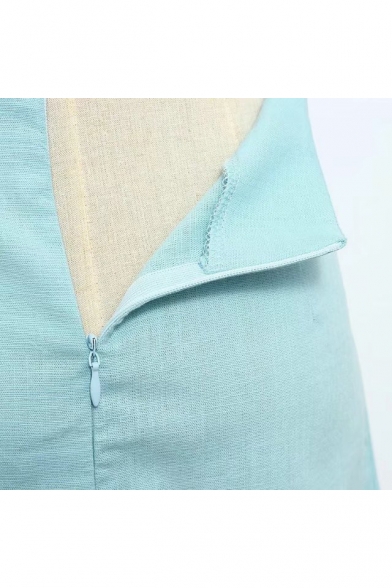 Summer's Basic Plain Spaghetti Straps Sleeveless Mini A-Line Slip Dress