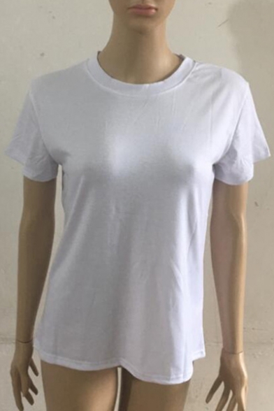 Summer's Hot Fashion Letter Pattern Back Round Neck Short Sleeve T-Shirt