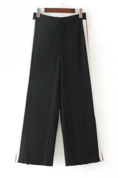 Fashion Striped Printed Side Loose Leisure Wide Legs Sports Pants