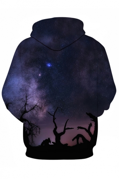 Hot Fashion Digital Galaxy Pattern Loose Leisure Hoodie for Couple