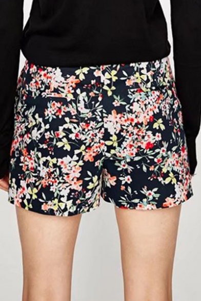 Summer's Fashion Floral Pattern High Waist Holiday Casual Shorts
