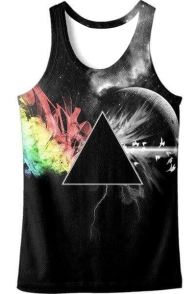 

New Arrival Fashion Digital Printed Round Neck Sleeveless Tank Tee