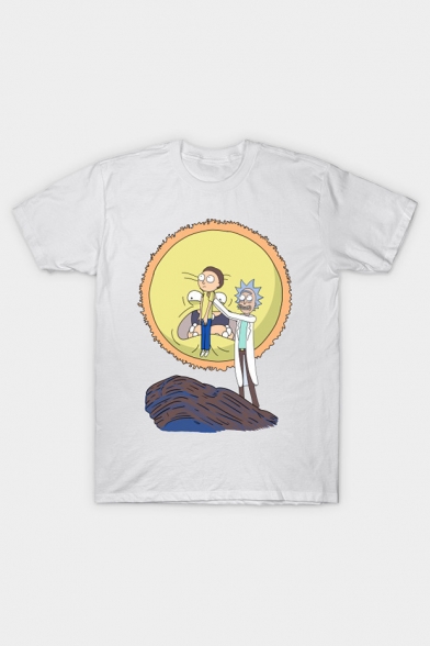 Casual Leisure Fashion Cartoon Character Printed Short Sleeve T-Shirt