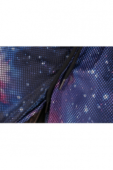 New Stylish Digital Galaxy Pattern Drawstring Waist Sports Shorts