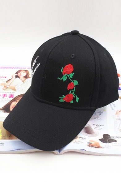 black floral baseball cap