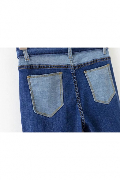 High Waist Basic Simple Plain Skinny Jeans with Belt