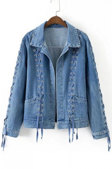 denim jacket with lace