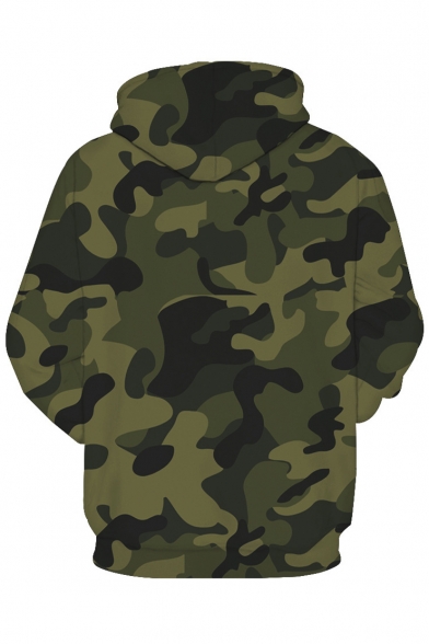 Fashion 3D Camouflage Pattern Long Sleeve Letter Print Hoodie