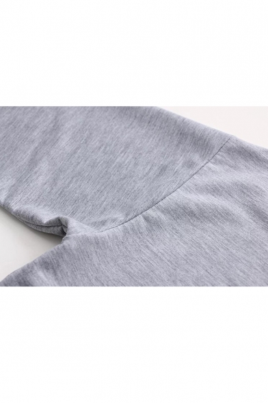 New Stylish Zip Embellished Letter Pattern Long Sleeve Loose Leisure Hoodie