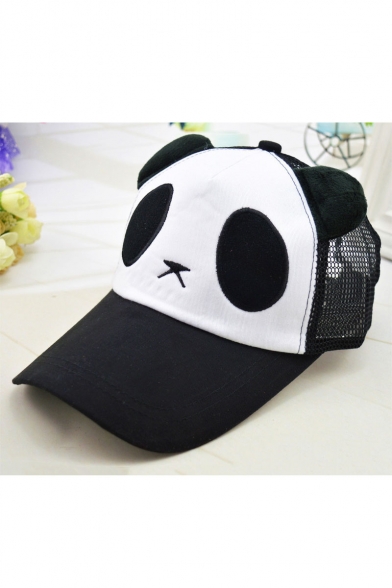 Cute Cartoon Panda Design Chic Mesh Patched Baseball Cap