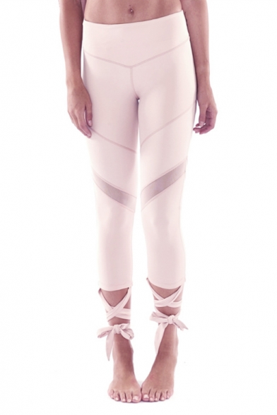 Elastic Waist Basic Simple Plain Bandage Cuff Skinny Yoga Pants