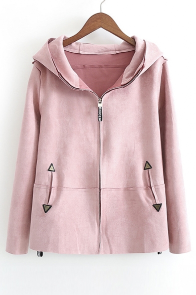New Arrival Fashion Long Sleeve Hooded Zip Up Casual Coat
