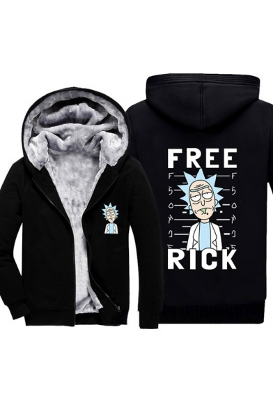 

Fashion Cartoon Rick and Morty Pattern Long Sleeve Warm Zip Up Casual Hoodie, Color 1;color 2;color 3;color 4;color 6