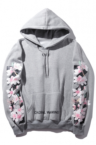 Hip Hop Style Chic Floral Pattern Long Sleeve Sports Unisex Hoodie