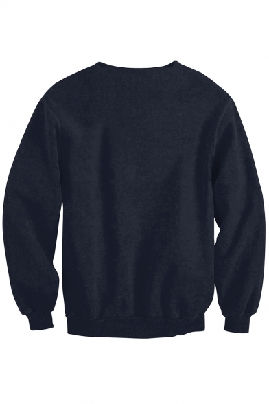 Hot Fashion Pattern Casual Loose Long Sleeve Round Neck Unisex Sweatshirt