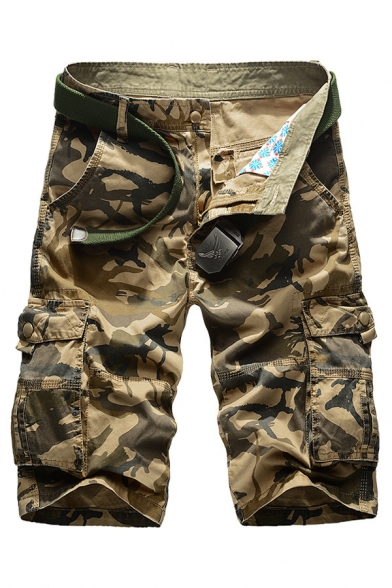 Classic Camouflage Pattern Multi Pockets Casual Cotton Outdoor Half Pants