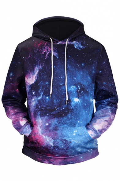 New Arrival 3D Galaxy Printed Long Sleeve Unisex Hoodie with Pockets