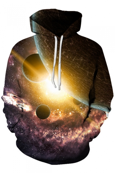 New Collection Fashion Digital Galaxy Stars Print Casual Oversize Unisex Hoodie
