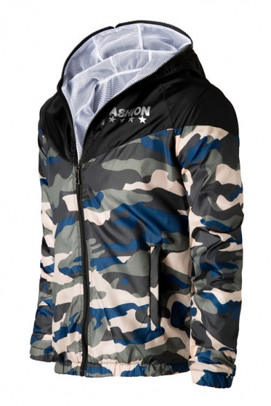 Fashion Classic Camouflage Pattern Hooded Long Sleeve Sun-Proof Coat