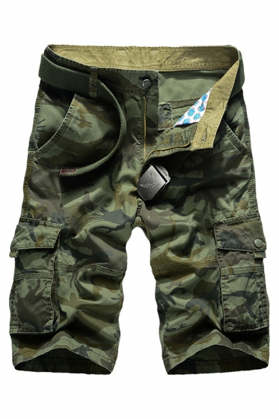 Classic Camouflage Pattern Multi Pockets Casual Cotton Outdoor Half Pants