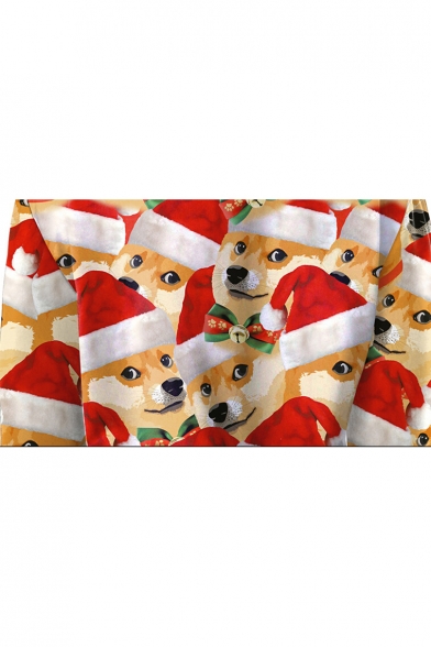 New Stylish Digital Christmas Dog Pattern Hooded Long Sleeve Jumpsuits